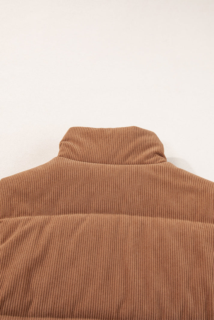 GIADA – Chaleco acolchado de pana con cremallera para mujer