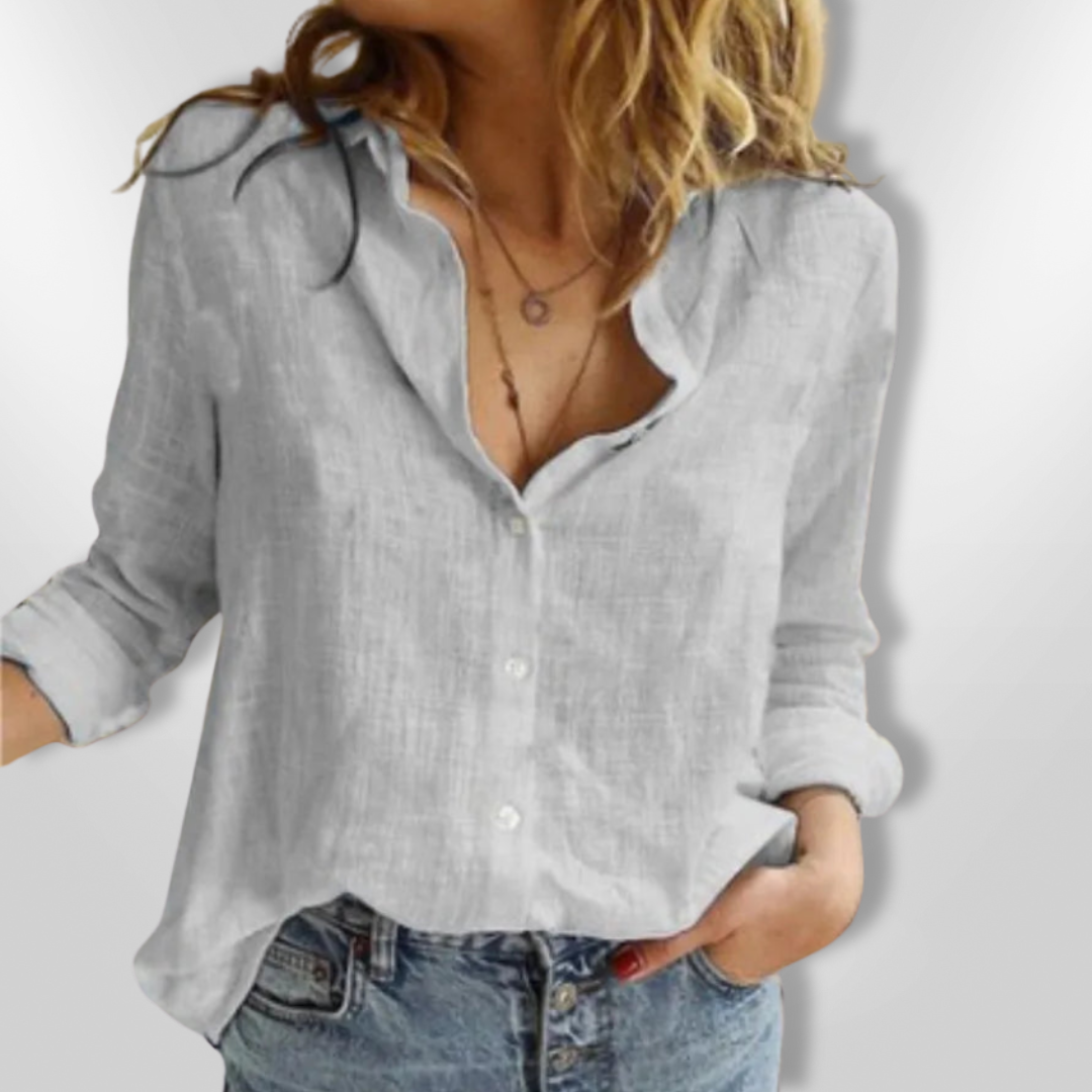 Camisa de algodón con estampado y manga larga – CÁLIDA