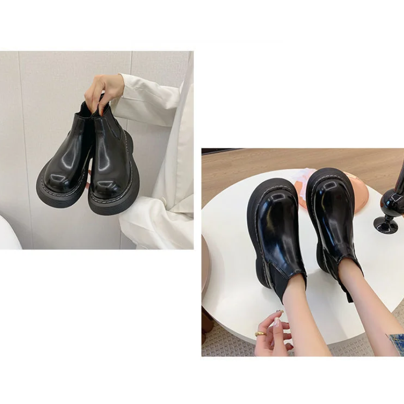 Marvona - - Botas Chelsea para mujer fáciles de poner y con punta redonda