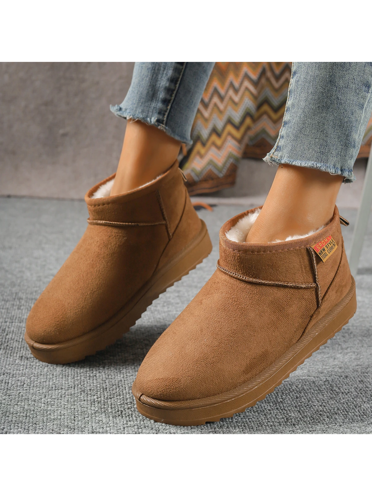 LINA - Botas de invierno ligeras, planas y forradas