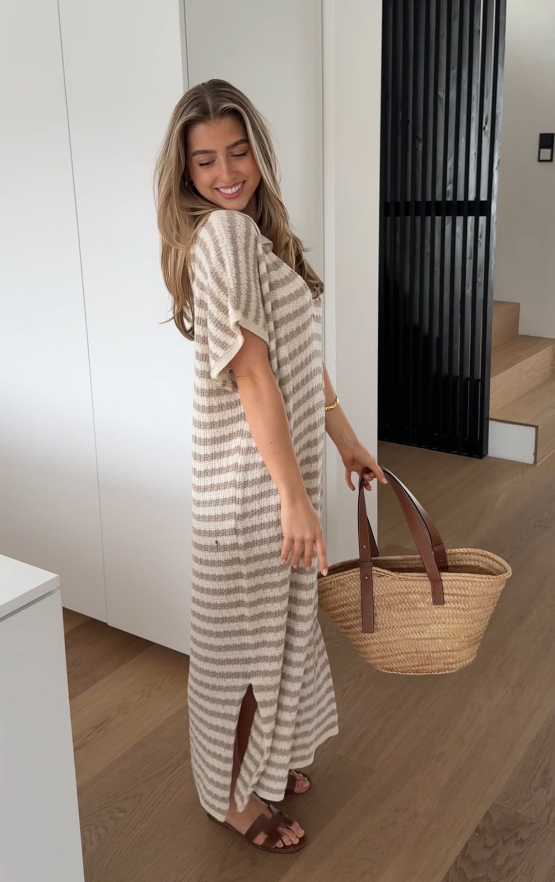 Vestido largo con rayas y corte fluido para verano – LIRIA STRIPE FLOW