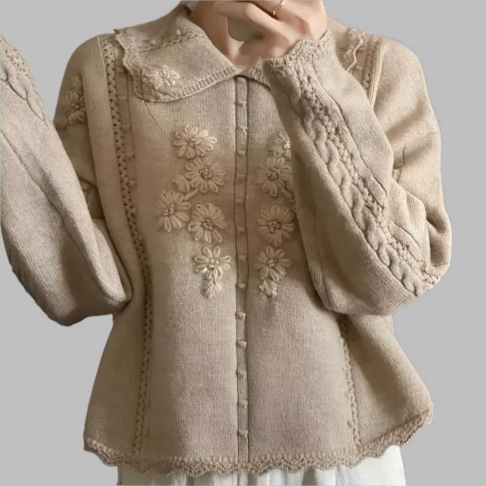 CAMILA - Jersey de punto para mujer con bordado floral