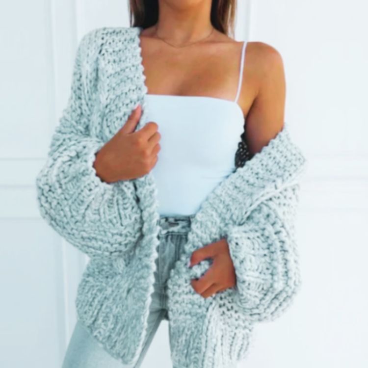 NORILINE - Chaqueta de punto oversize para mujeres