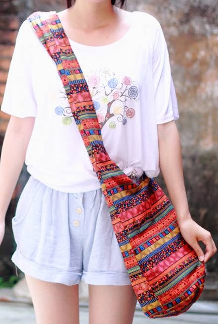 Bolso bandolera bohemio con estampado de elefante y mandala – SURI MANDALA