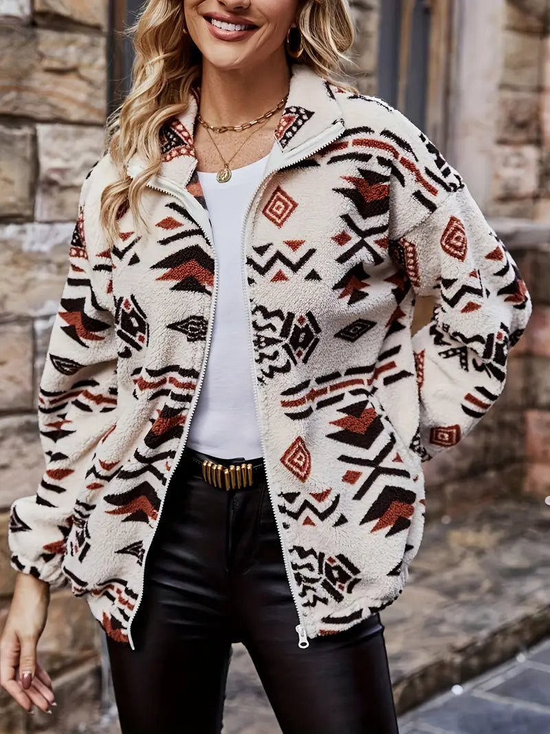 LINA - Chaqueta de punto con forro polar para mujer