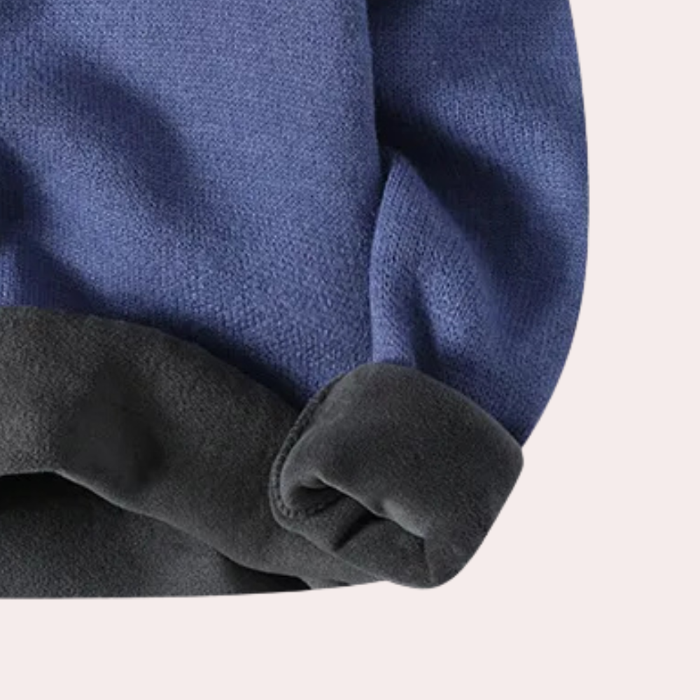 LEÓN - Jersey de cuello alto para hombre con forro polar