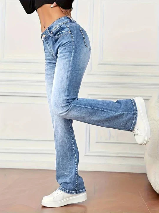 AURORA - Jeans acampanados para mujer con aspecto vintage y elasticidad