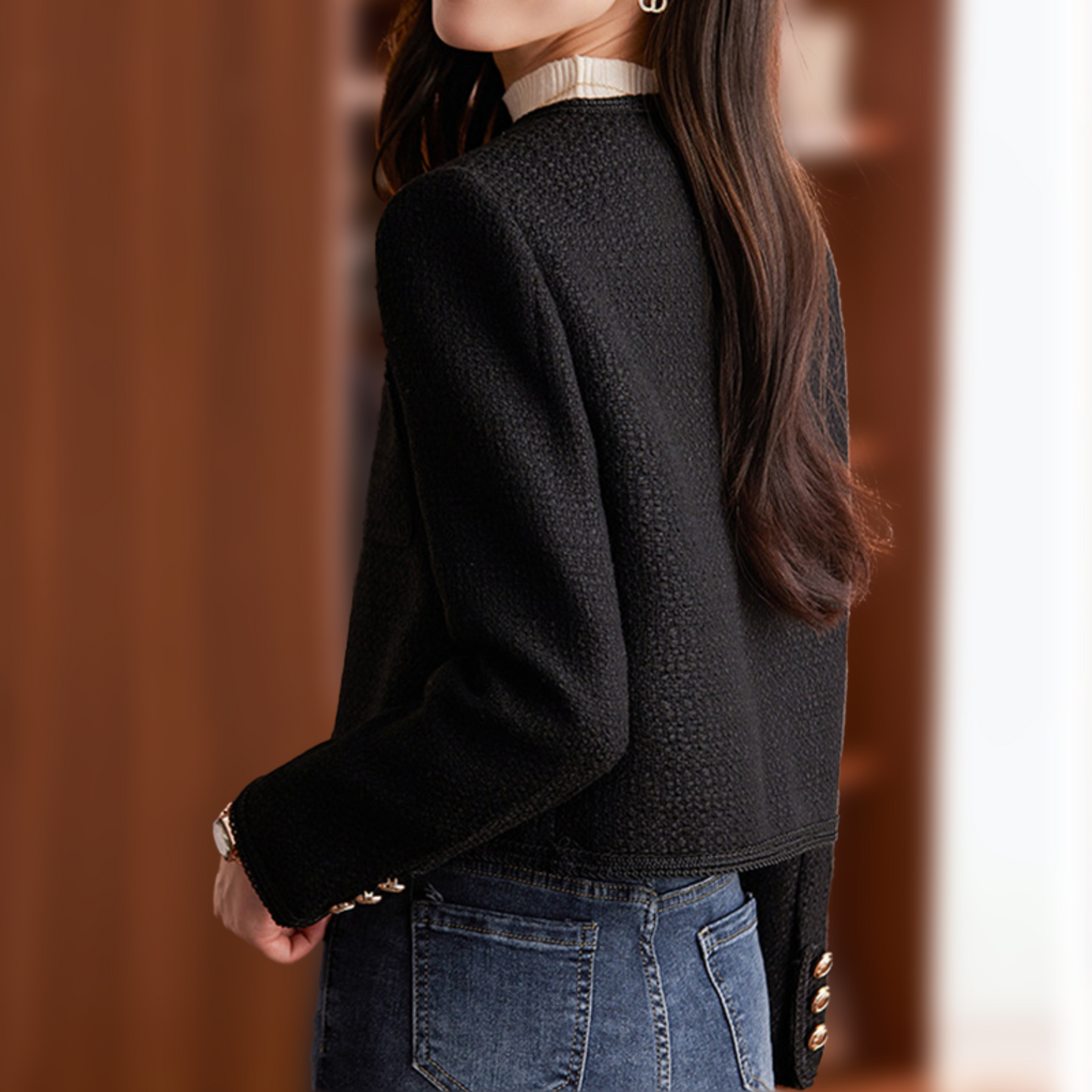 Chaqueta tweed para mujer de estilo clásico – MARLA