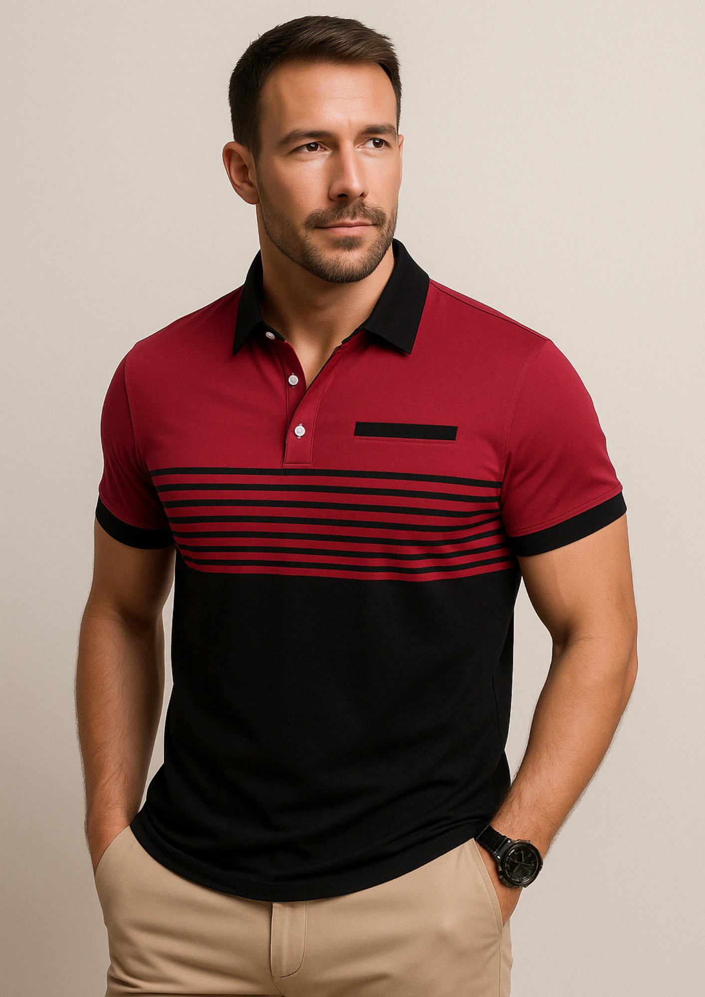 Polo casual de hombre estilo golf con botones – ALBERIK