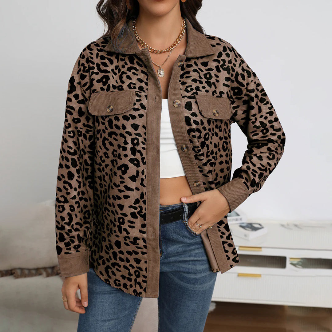 Blazer entallada con estampado de leopardo – LÉONA