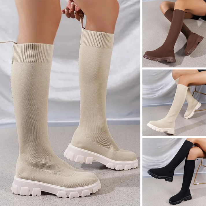 FIORELLA – Botas planas caña alta de moda para mujer