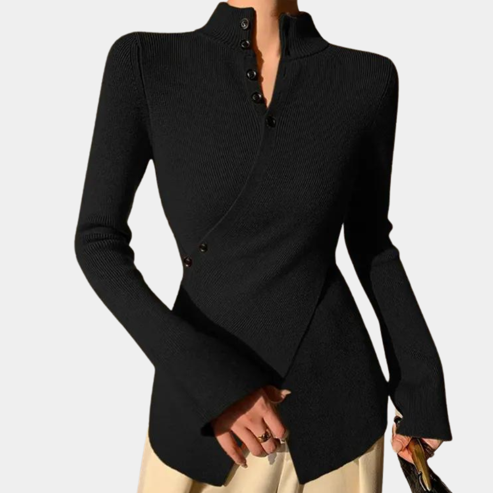 LUCÍA - Jersey envolvente de cuello alto para mujer