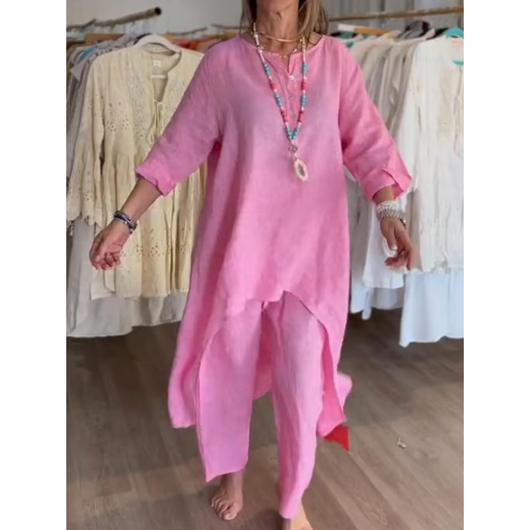 Conjunto loungewear de mujer con túnica oversize y pantalón cómodo – AMELIE