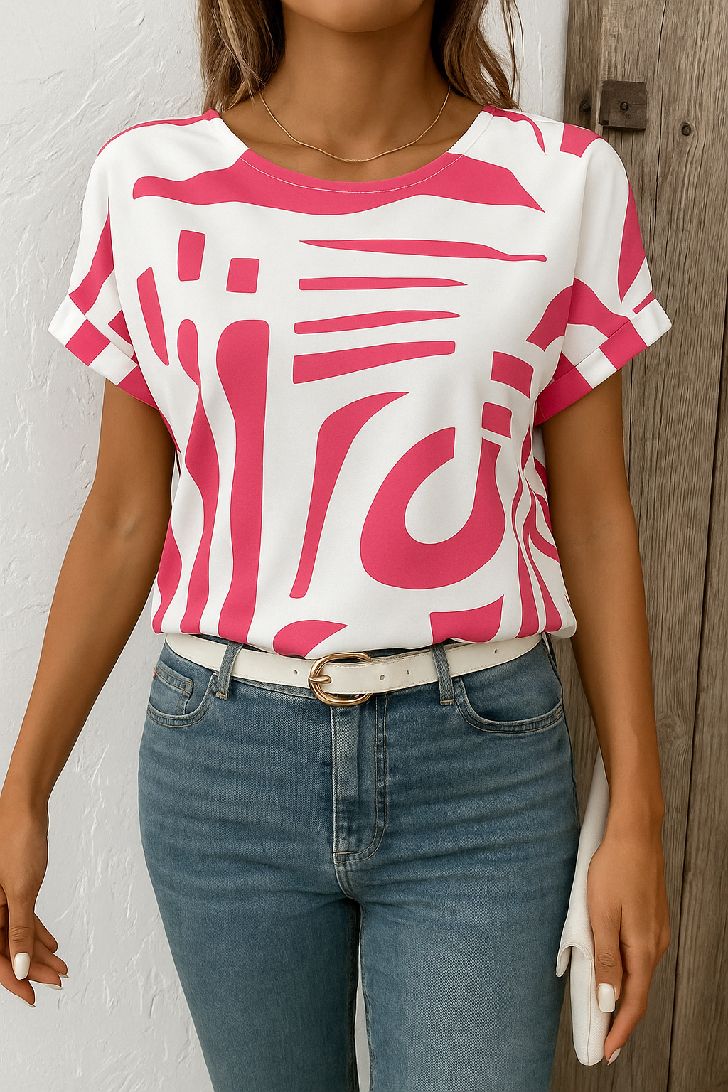 Top recto de mujer con cuello redondo – SIBELIA