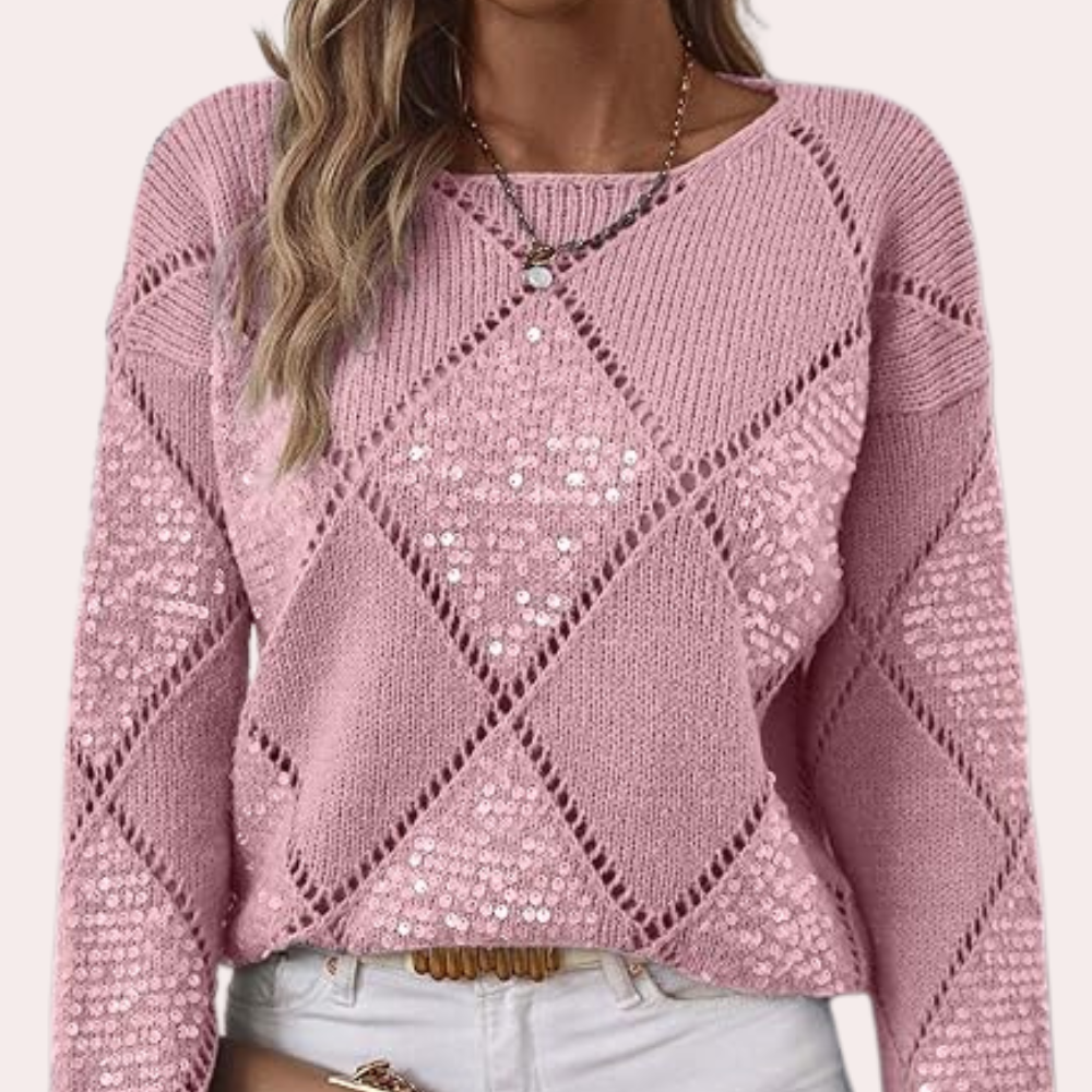 DANA - Jersey de punto con detalles de lentejuelas para mujer