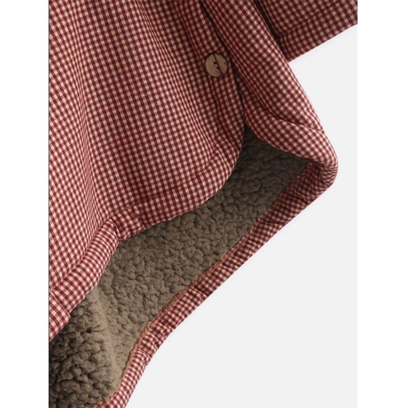 LILIJANA - Chaqueta de mujer con capucha y forro de fleece a cuadros