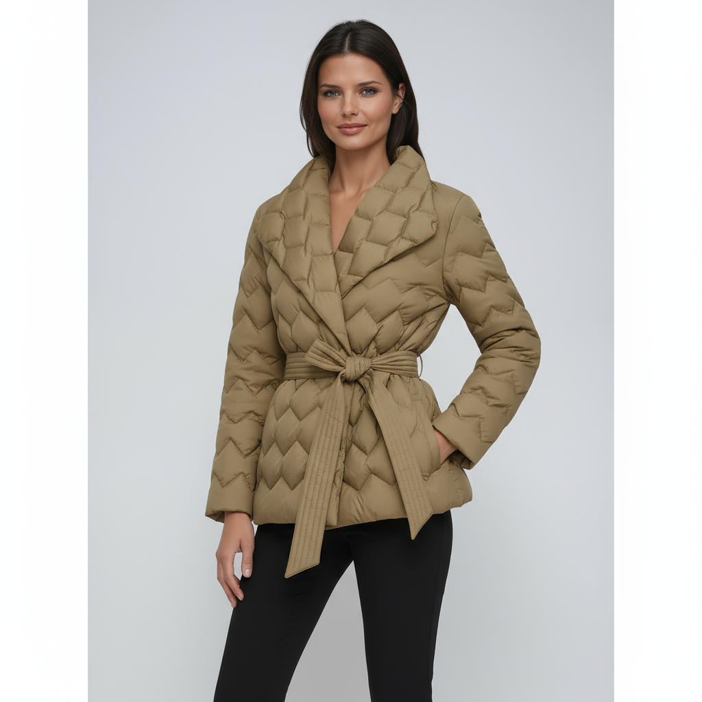 ISABELIA – Abrigo de invierno acolchado para mujer con cinturón ajustable