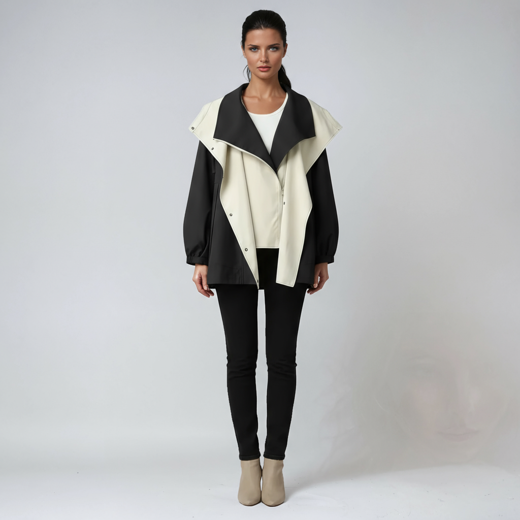 CLARINA – Chubasquero de mujer con cremallera alta y diseño ligero