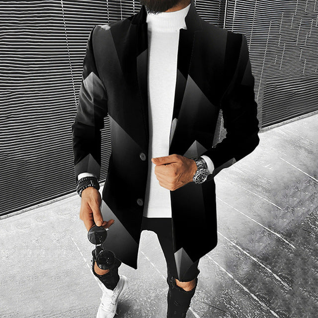 LEONIS - Chaqueta moderna con diseño geométrico para hombre