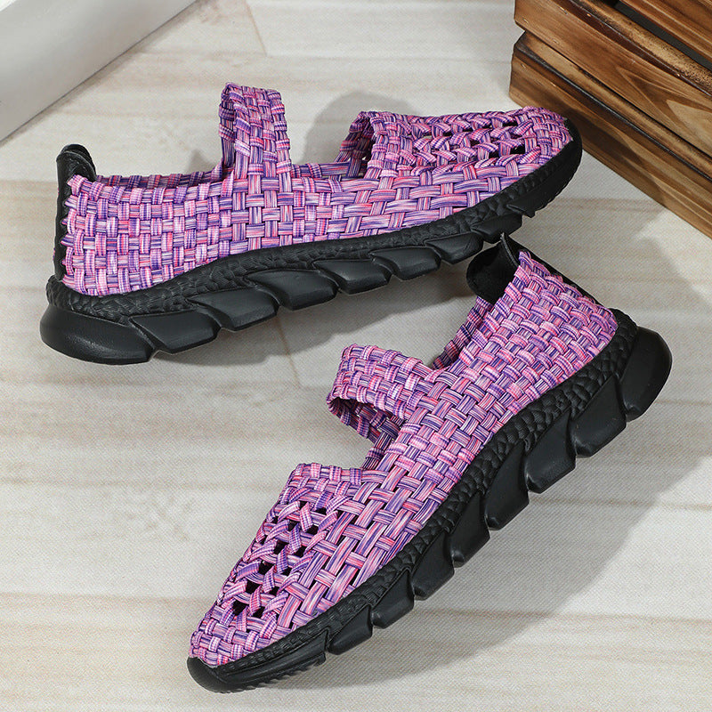 Zapatos de mujer tipo slip-on con tejido elástico y banda cruzada – MARGOT