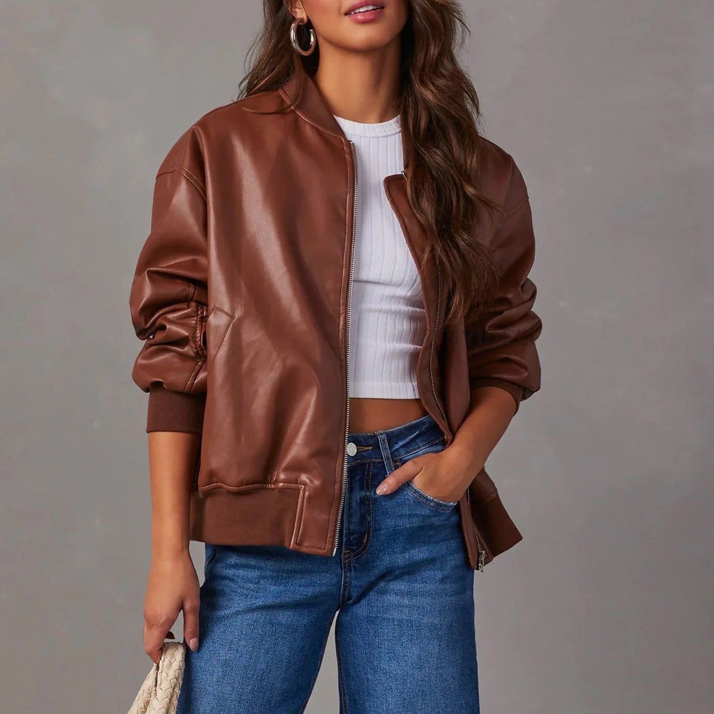 Bomber oversize casual para mujer con estilo urbano relajado – PETRA