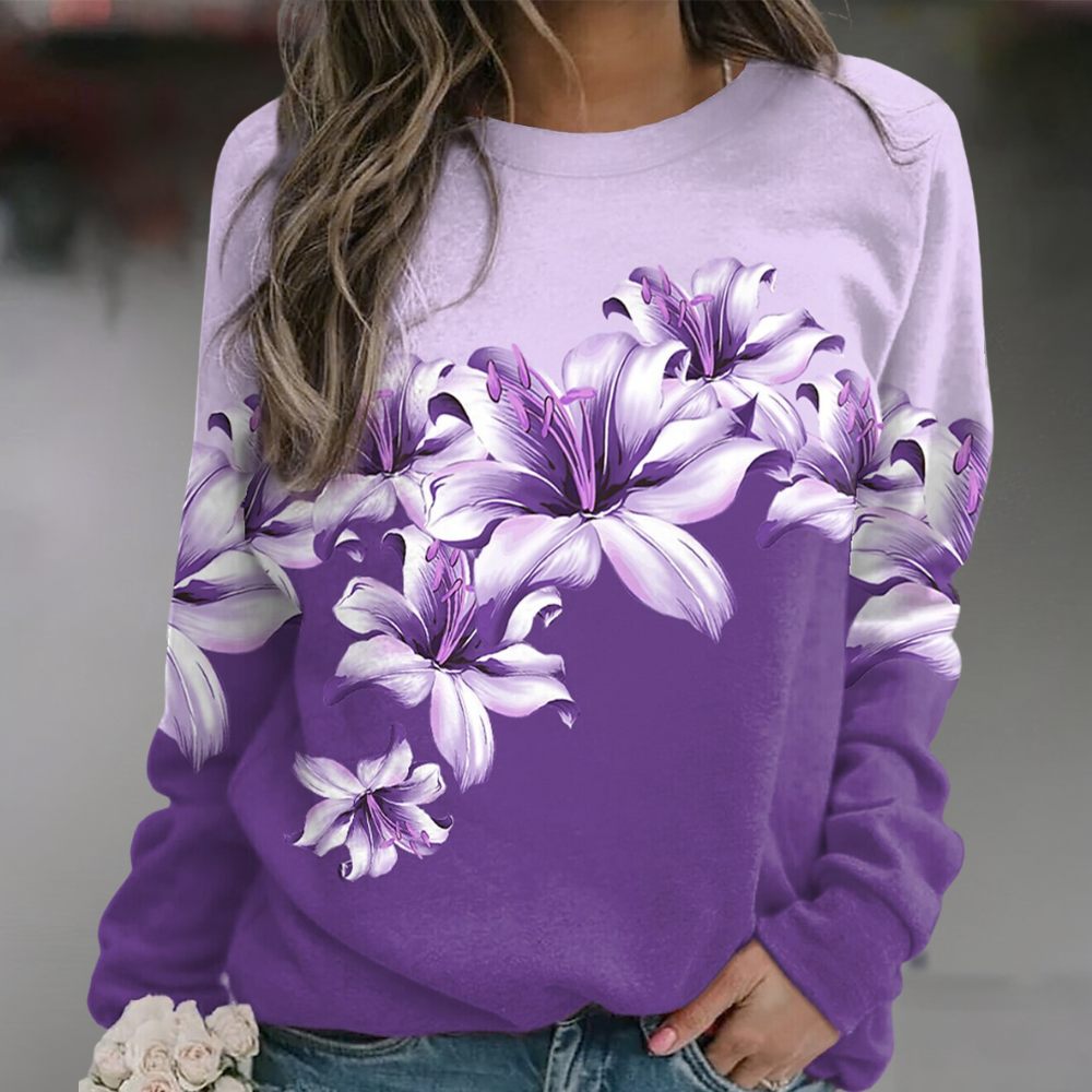 LIA - Sudadera con estampado floral para mujer