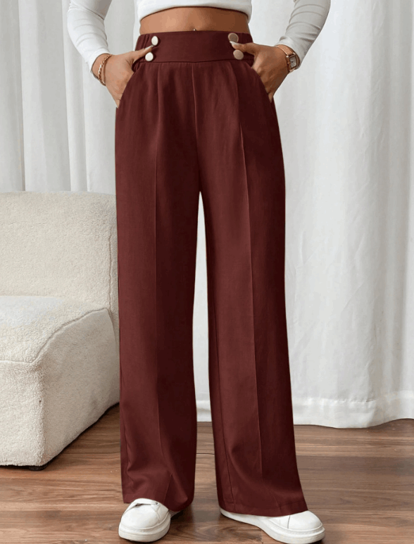 Pantalón de mujer de talle alto con corte recto – ISARA