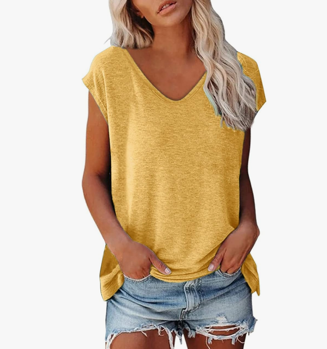 Blusa veraniega de mujer con escote en V y diseño fluido – YENNA