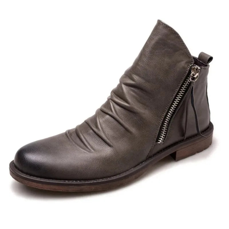 Botines de hombre de piel con cremallera lateral – VAREK