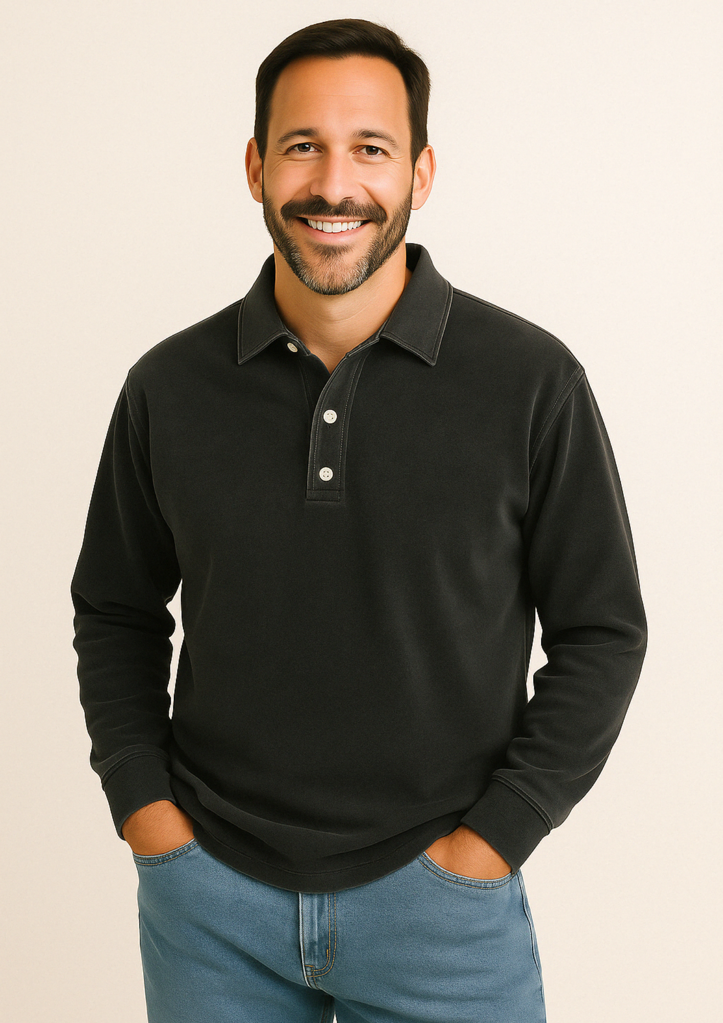 Polo de hombre de manga larga con diseño elegante – SERENO