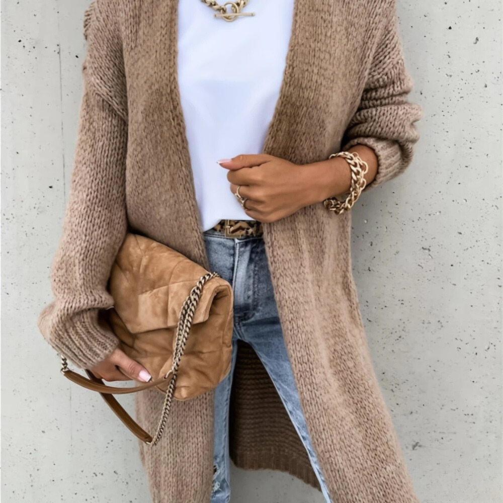 NADIA - Cárdigan de moda con frente abierto y mangas caídas para mujer