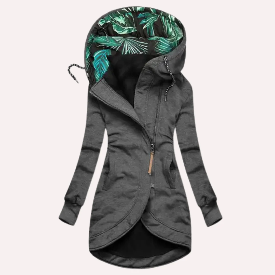Chaqueta de invierno para mujer con capucha y cremallera – FLORINA