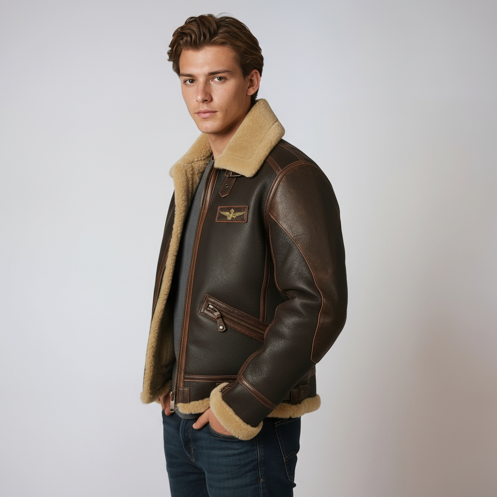 Cazadora tipo piloto para hombre con forro cálido – TOMAS