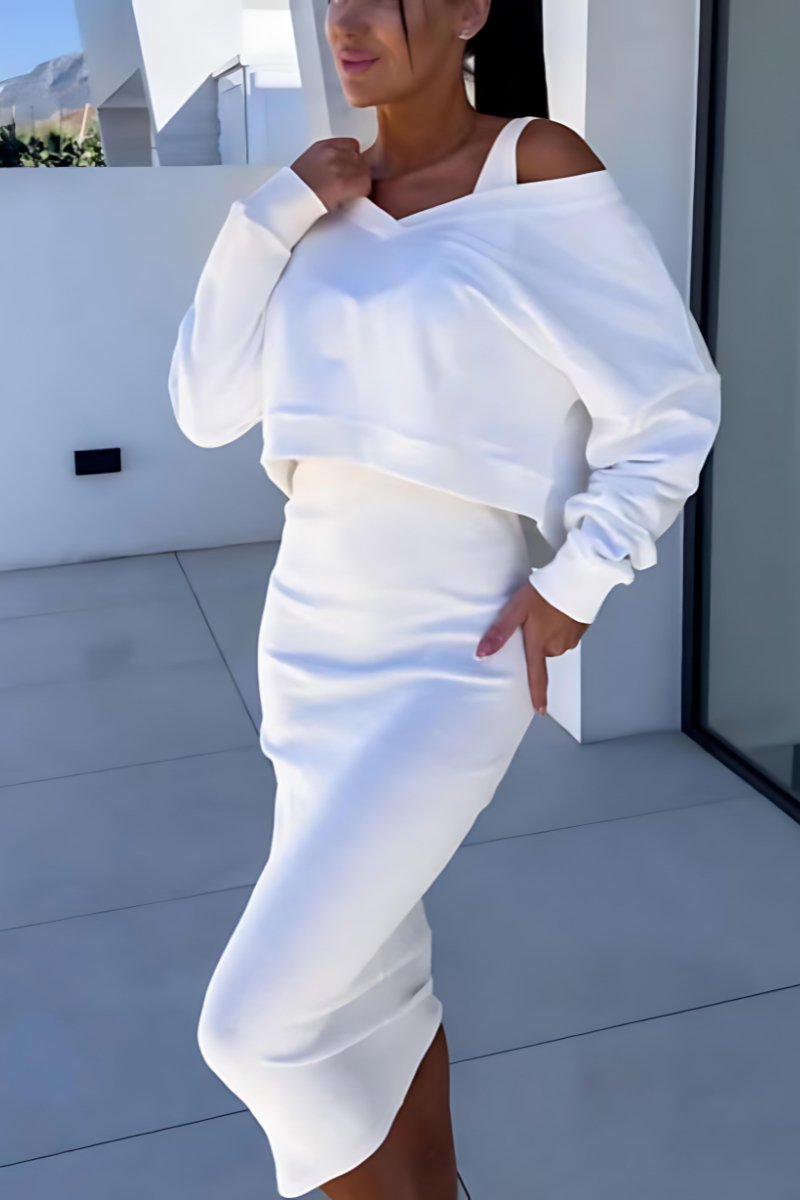 Conjunto de dos piezas ajustado con top y falda bodycon – KAÏA