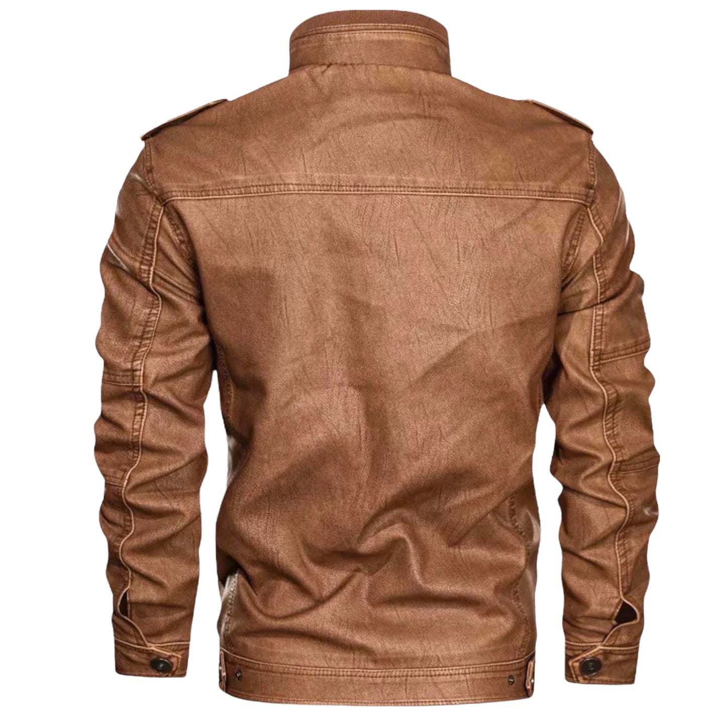 ARCH - Chaqueta de cuero con cremallera para hombre