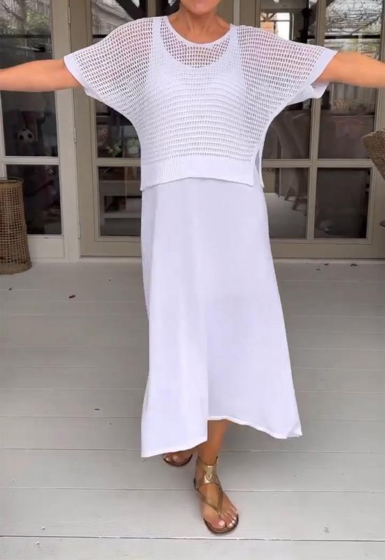 Conjunto de vestido con blusa ligera para mujer, estilo casual y moderno – ELIORA