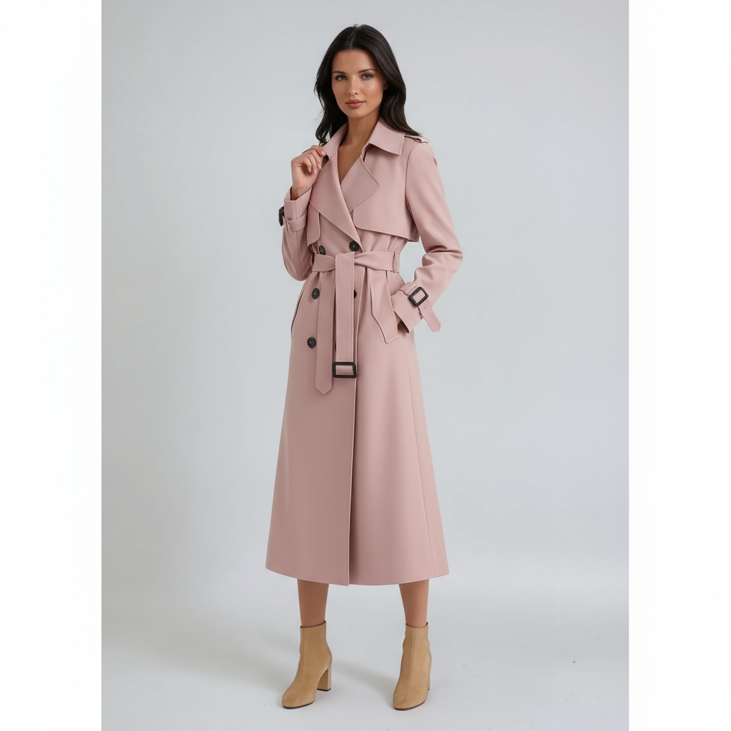 CHAMORA – Abrigo trench de invierno para mujer con cinturón ajustable