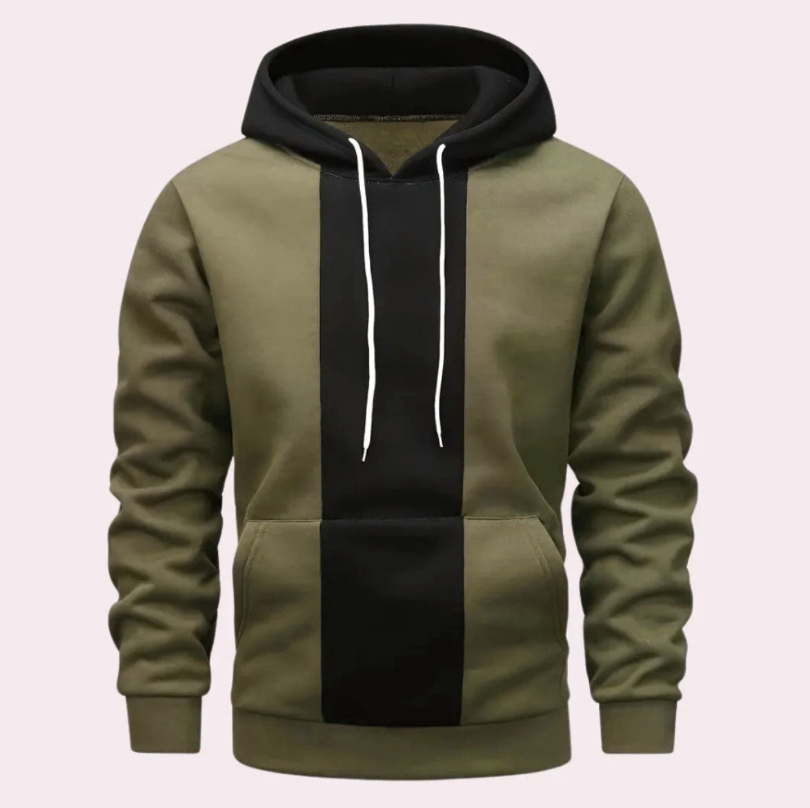 ÁLVARO - Sudadera bicolor con capucha y cordón para hombre