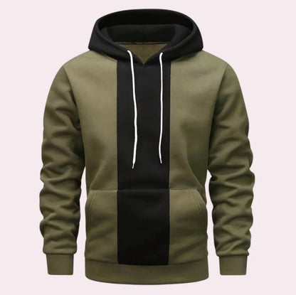 ÁLVARO - Sudadera bicolor con capucha y cordón para hombre