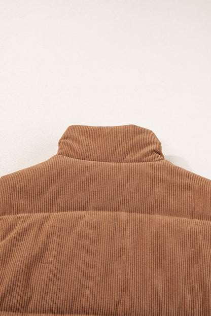 GIADA – Chaleco acolchado de pana con cremallera para mujer