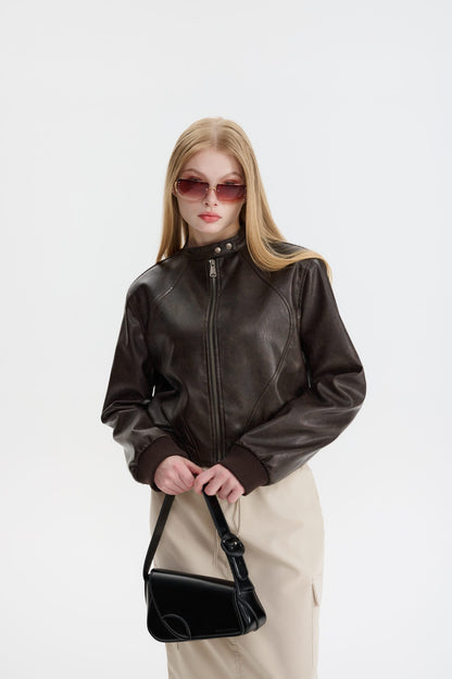 MARIT - Chaqueta de cuero lujosa para mujeres