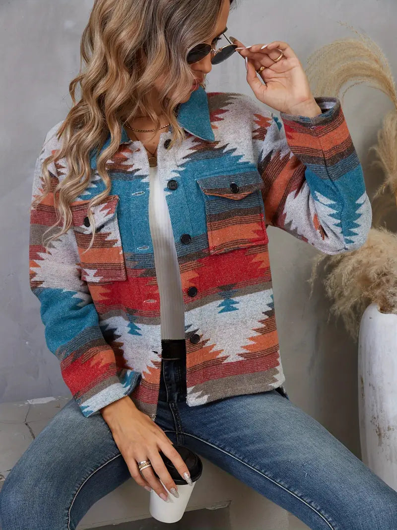 LOU - Chaqueta de algodón estilo vintage para mujer