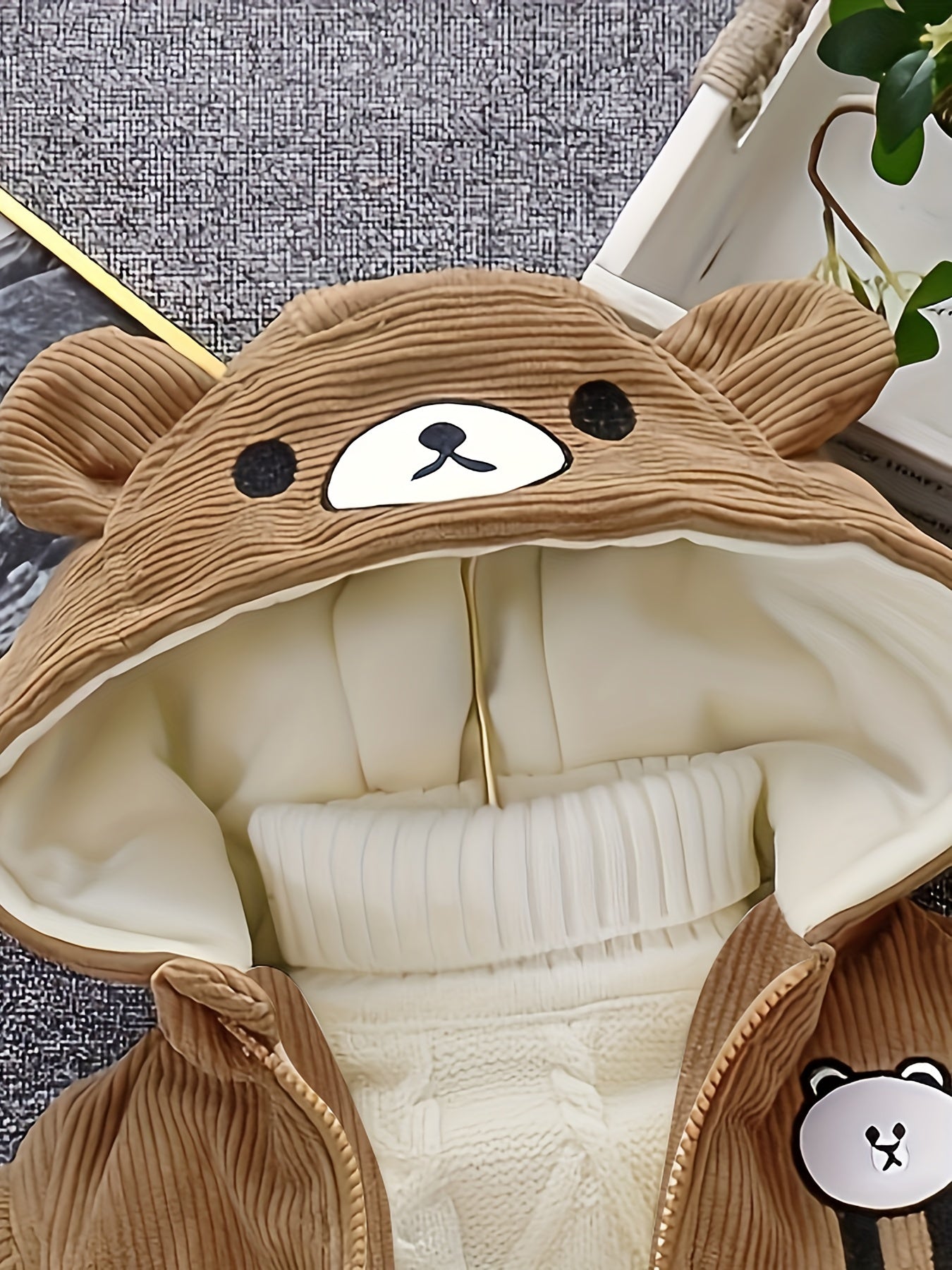 ETHAN - Chaqueta infantil de pana con capucha para invierno