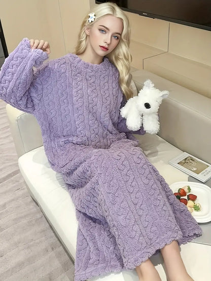 LINA - Camisón de felpa suave para mujer