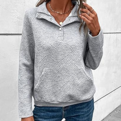 LIA - Sudadera casual con cuello para mujer