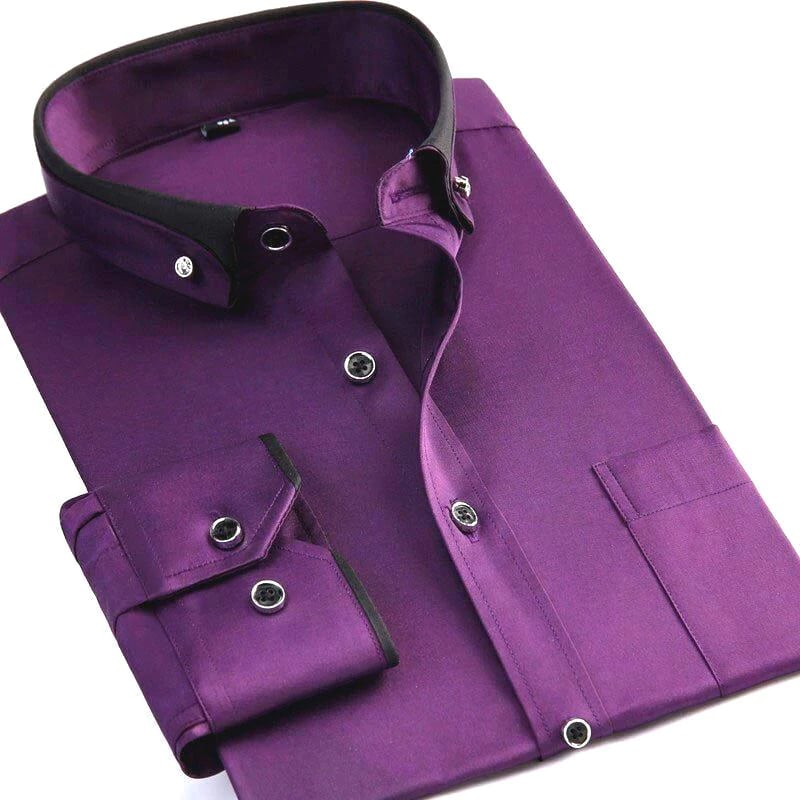 Camisa de hombre con detalles de cuello en contraste – CONVARDO