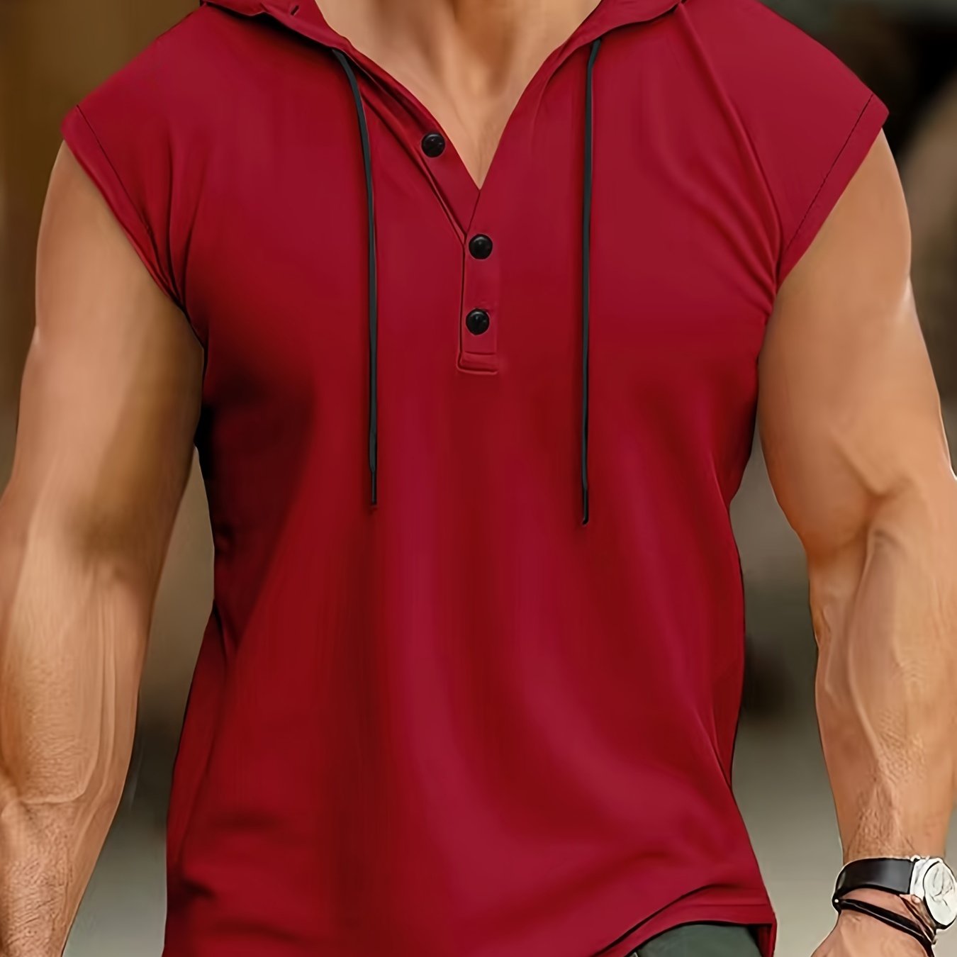 Camisa sin mangas con capucha y tejido transpirable para hombres en entrenamiento – ACTON