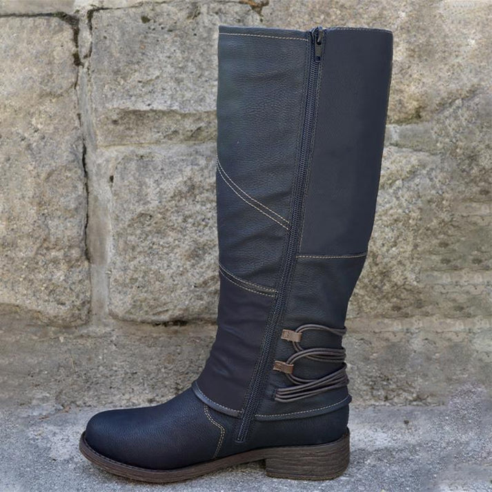 FELICIA – Botas cowboy de cuero vegano con tacón para mujer