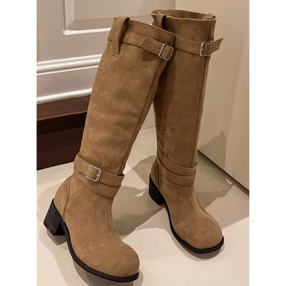 NADIA - Botas altas ligeras con tacón grueso para mujer