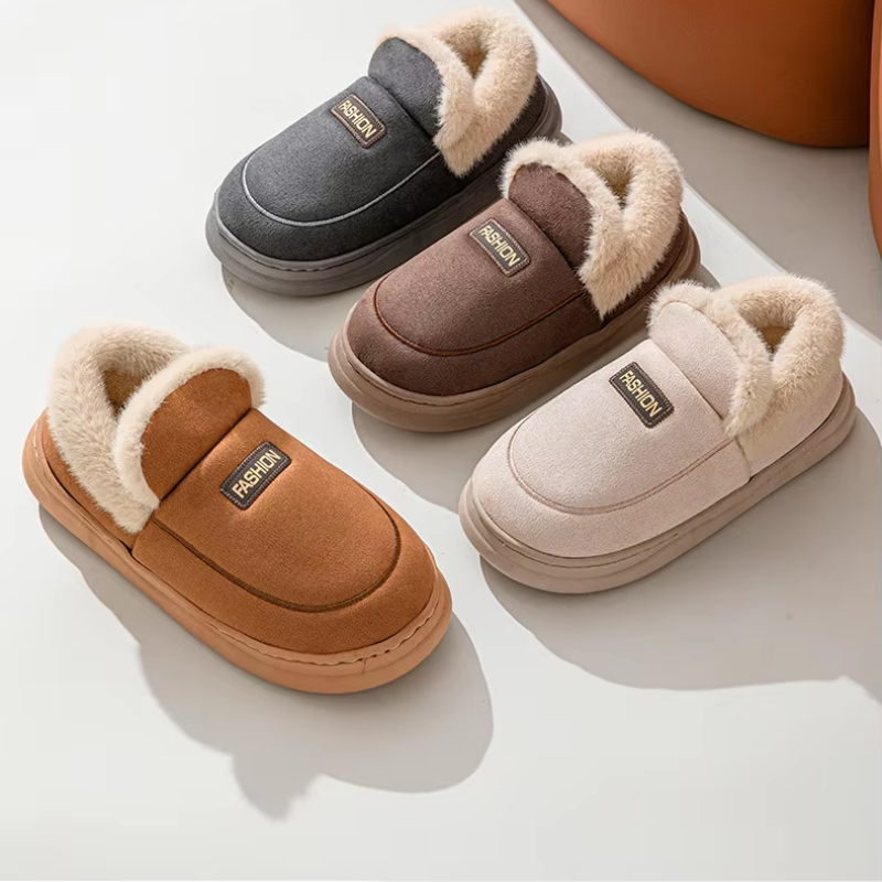 LYSIA - Zapatillas ligeras para mujer con forro de piel sintética y suela antideslizante